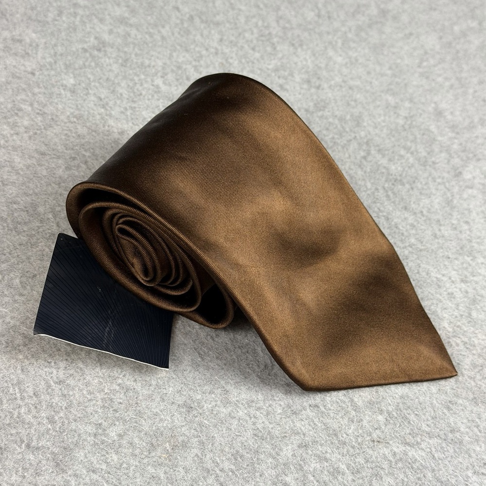 ZARA Mens Brown Silk Tie Made in Italy Wide Necktie New With Tags NWT